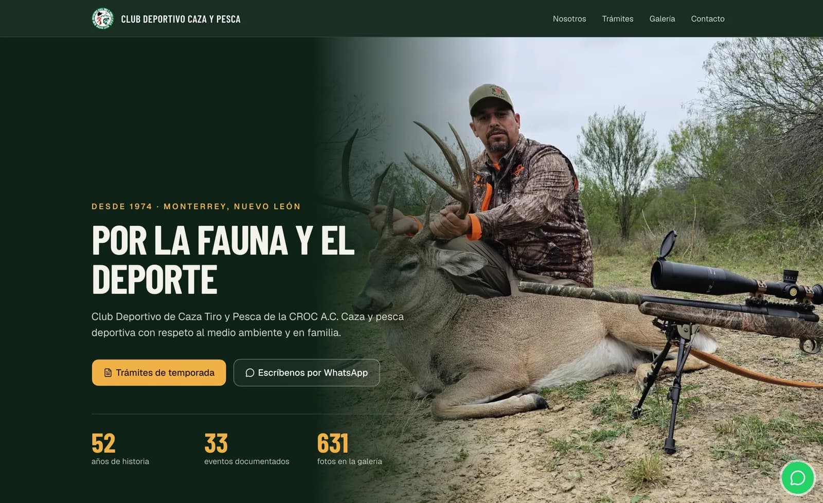 Captura del proyecto Club de Caza, Tiro y Pesca CROC