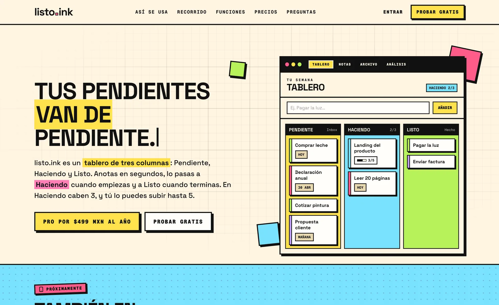 Captura del proyecto listo.ink